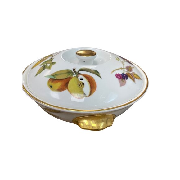 Royal Worcester Vtg England white fruit ceramic cookware 2"x8" SKU 9155 - Picture 4 of 16